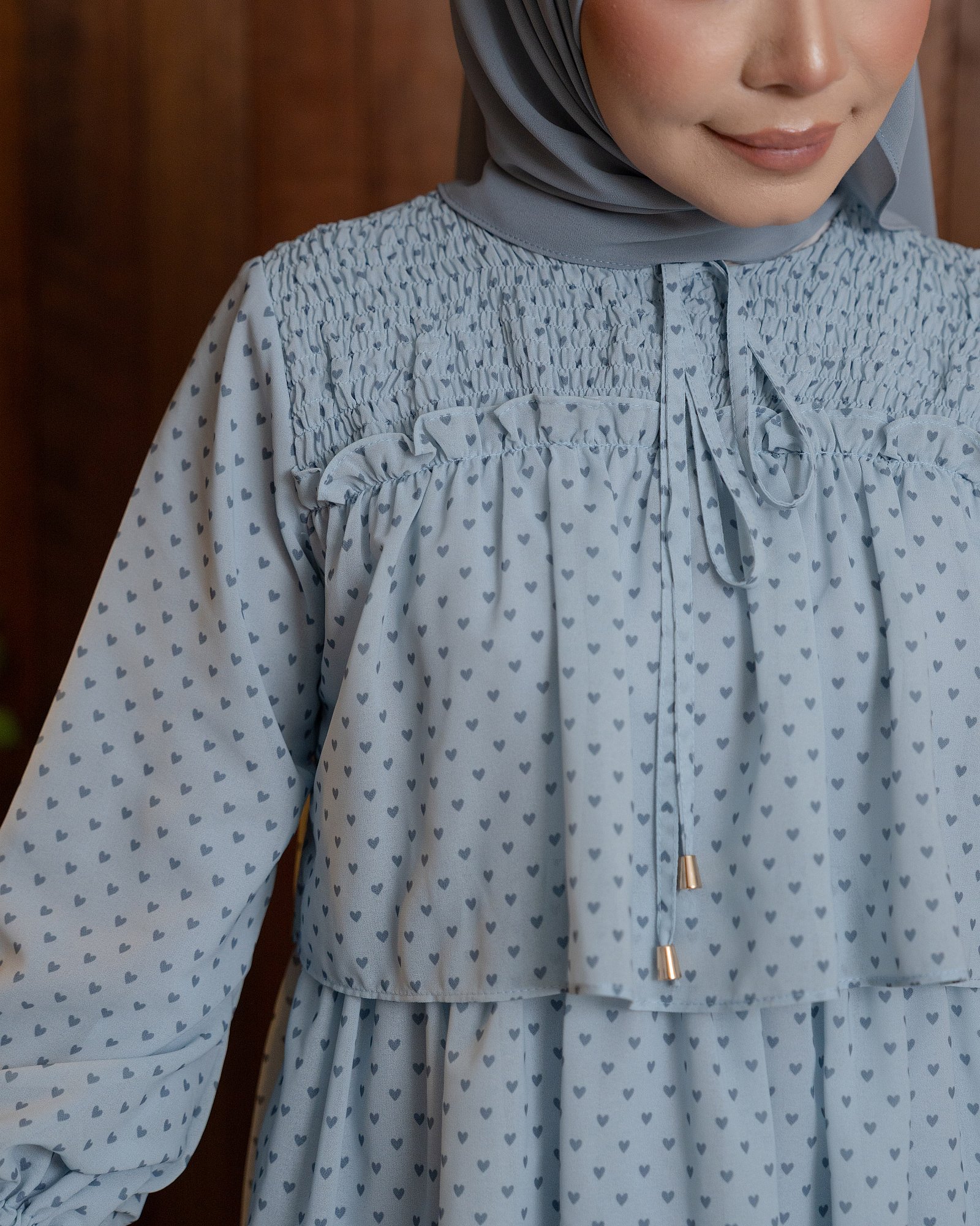 DOLLY BLOUSE - ASH BLUE