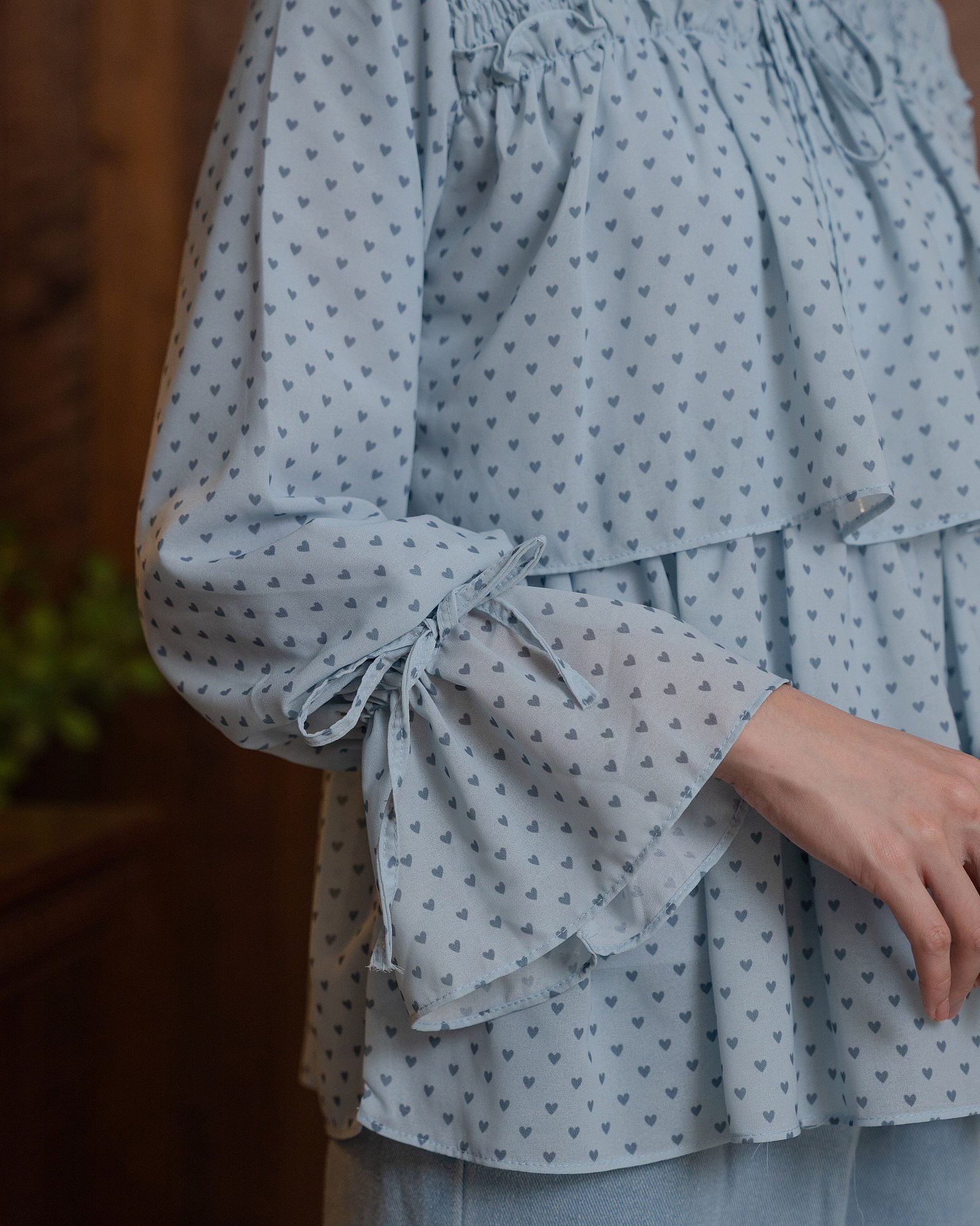 DOLLY BLOUSE - ASH BLUE