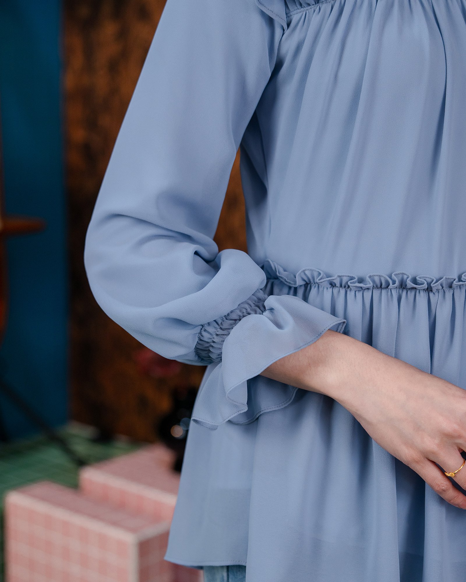 ALICE BLOUSE - ASH BLUE