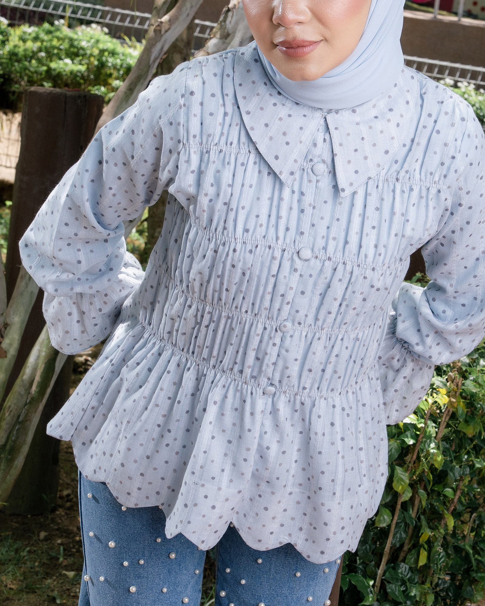 DORA BLOUSE - CLOUDY BLUE