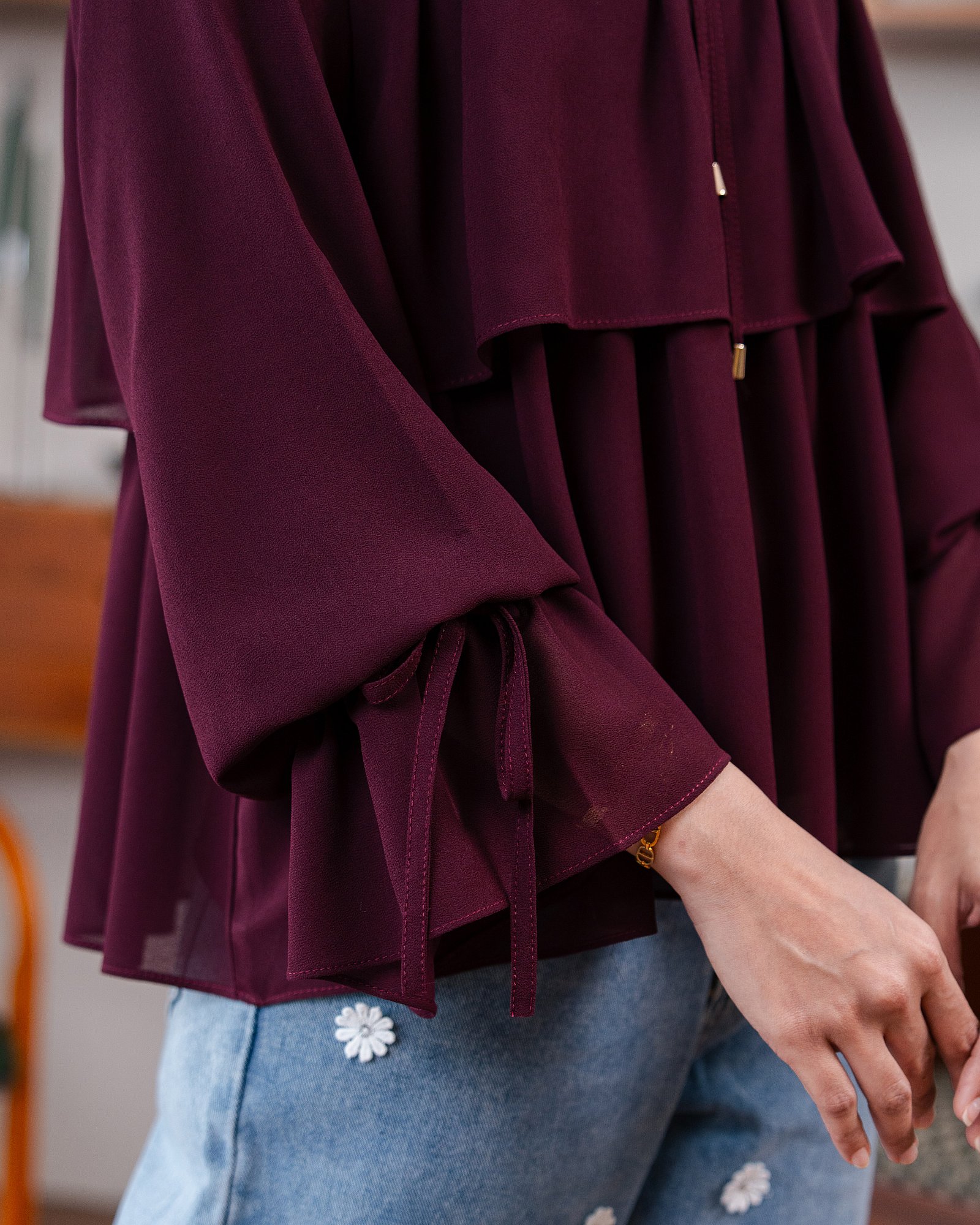 DOLLY BLOUSE - BURGUNDY
