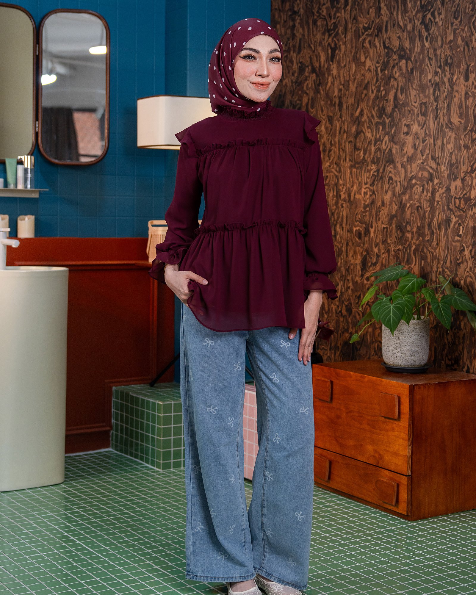 ALICE BLOUSE - BURGUNDY