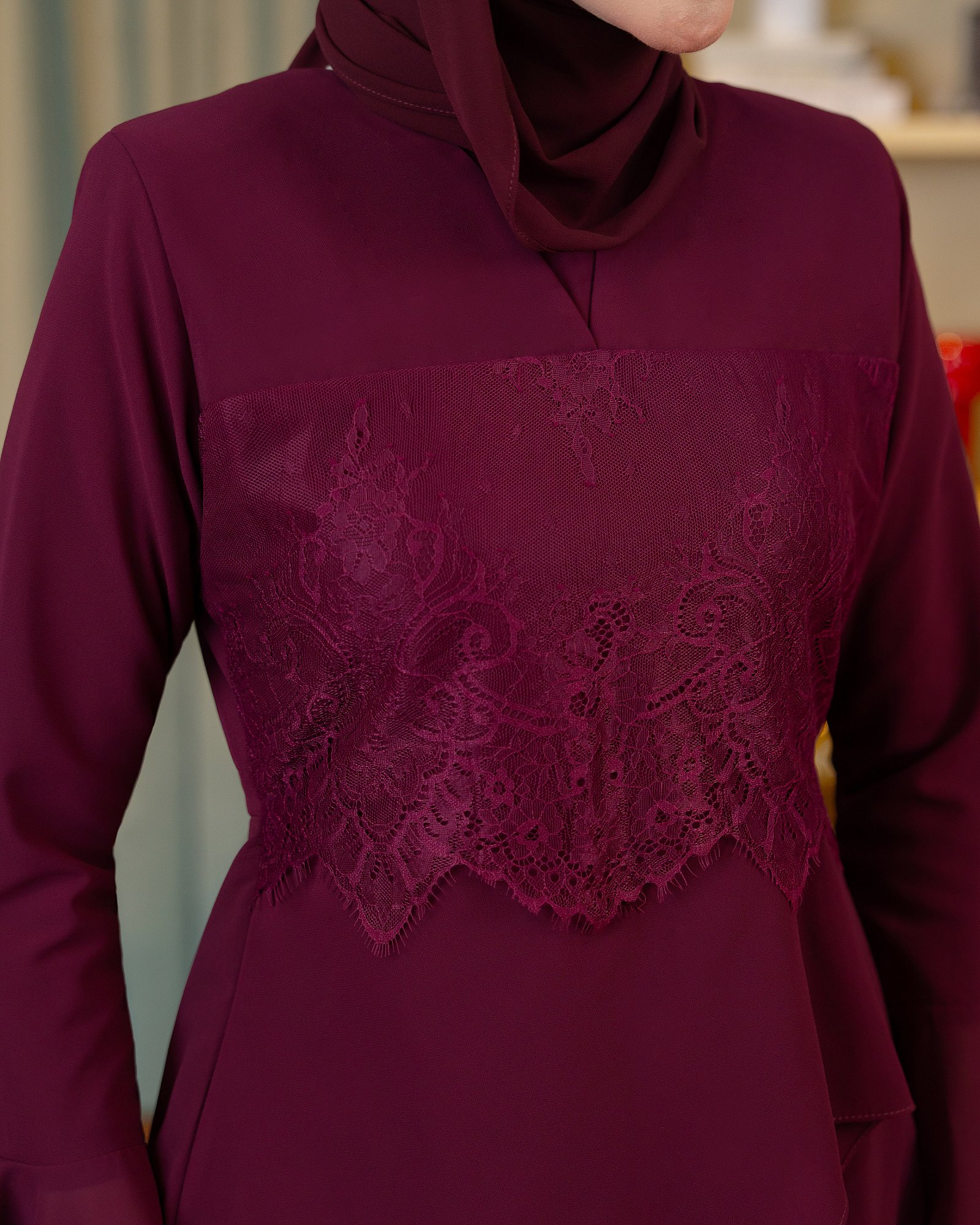SOPHIA KURUNG - BURGUNDY
