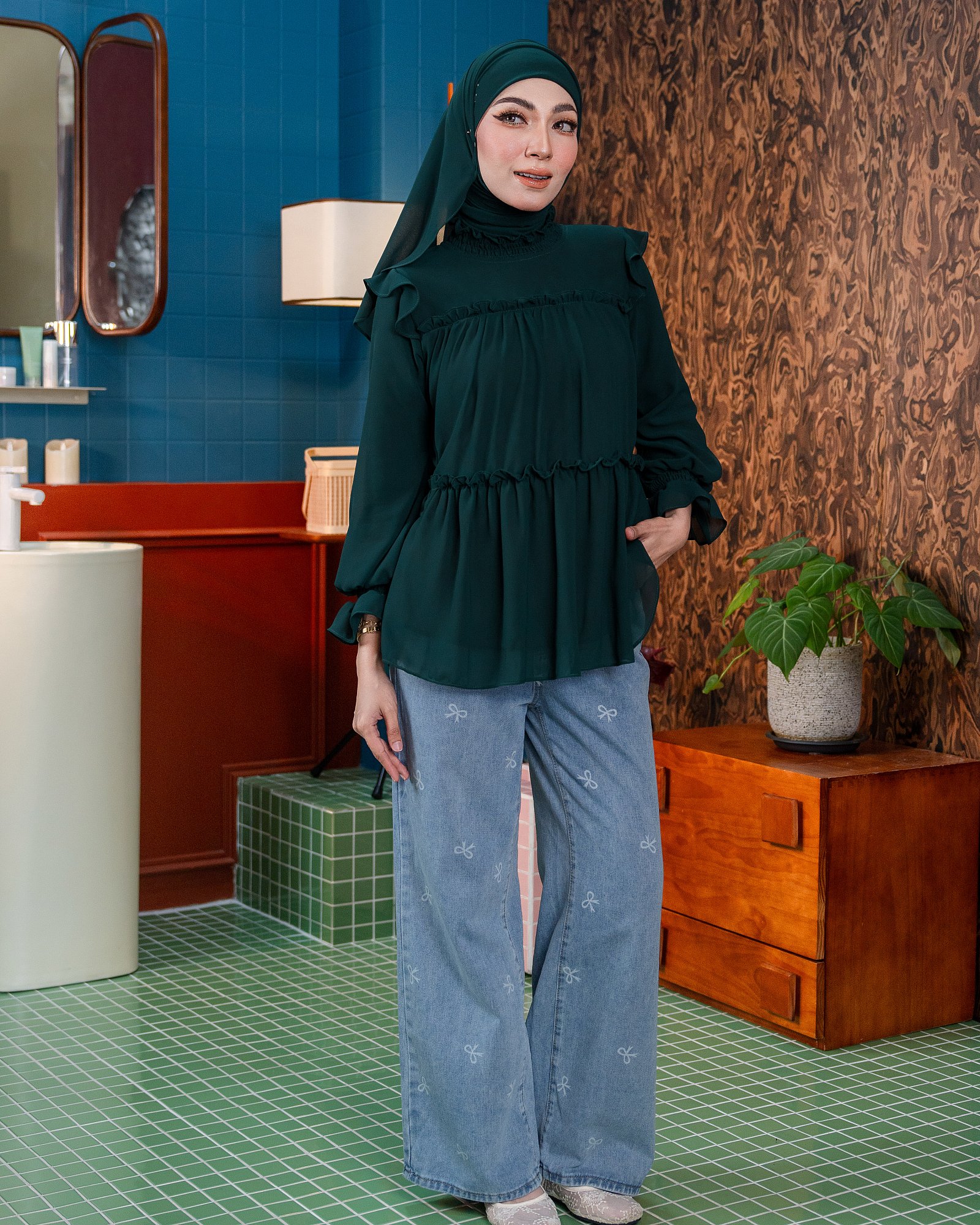 ALICE BLOUSE - EMERALD GREEN