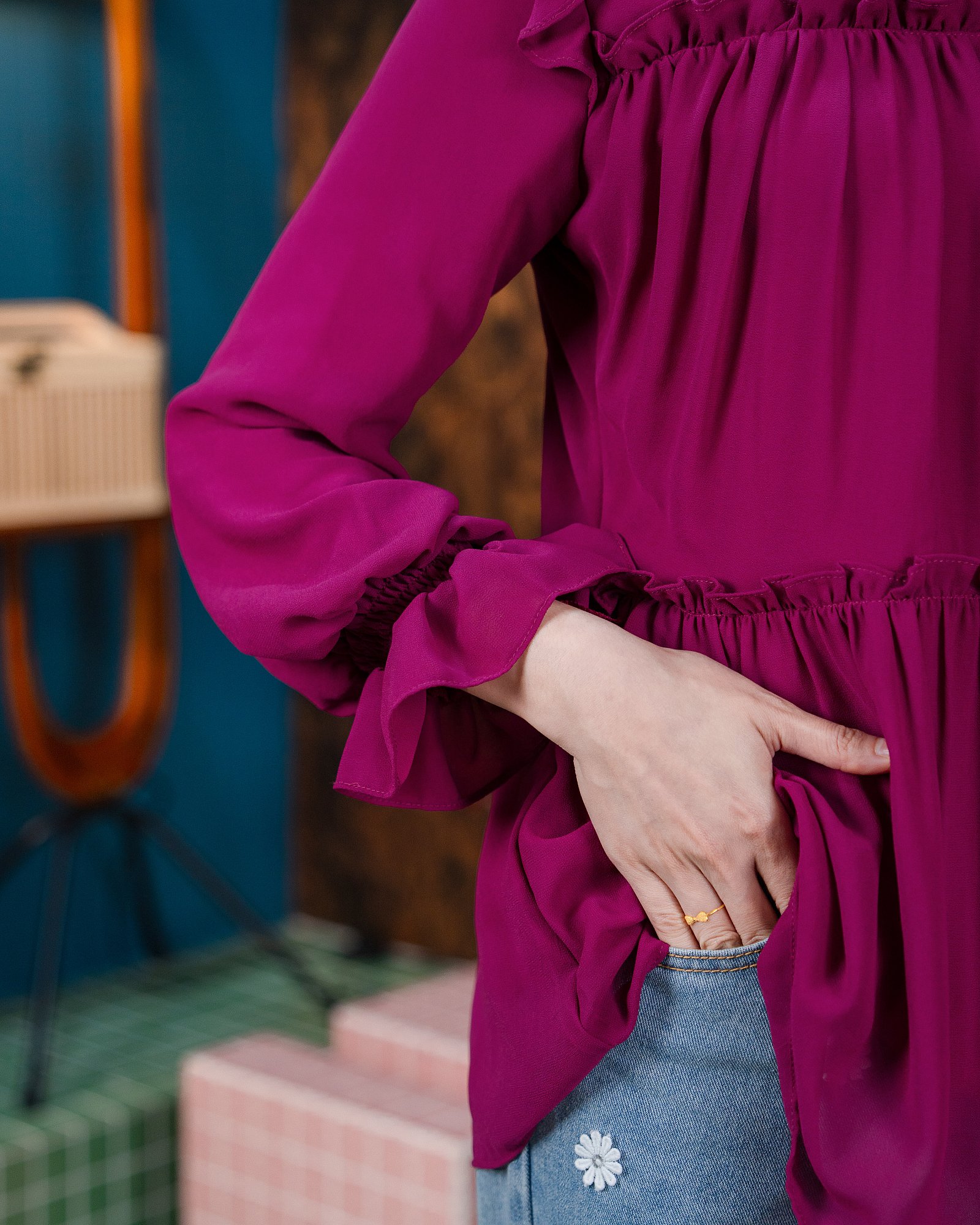 ALICE BLOUSE - DEEP MAGENTA