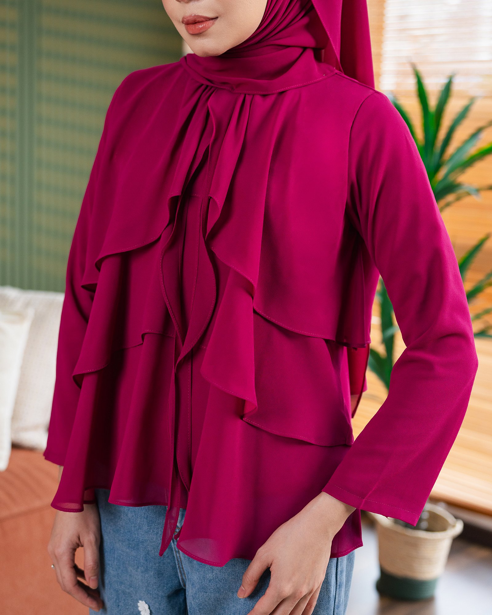 CLEO BLOUSE - FUCHSIA PINK