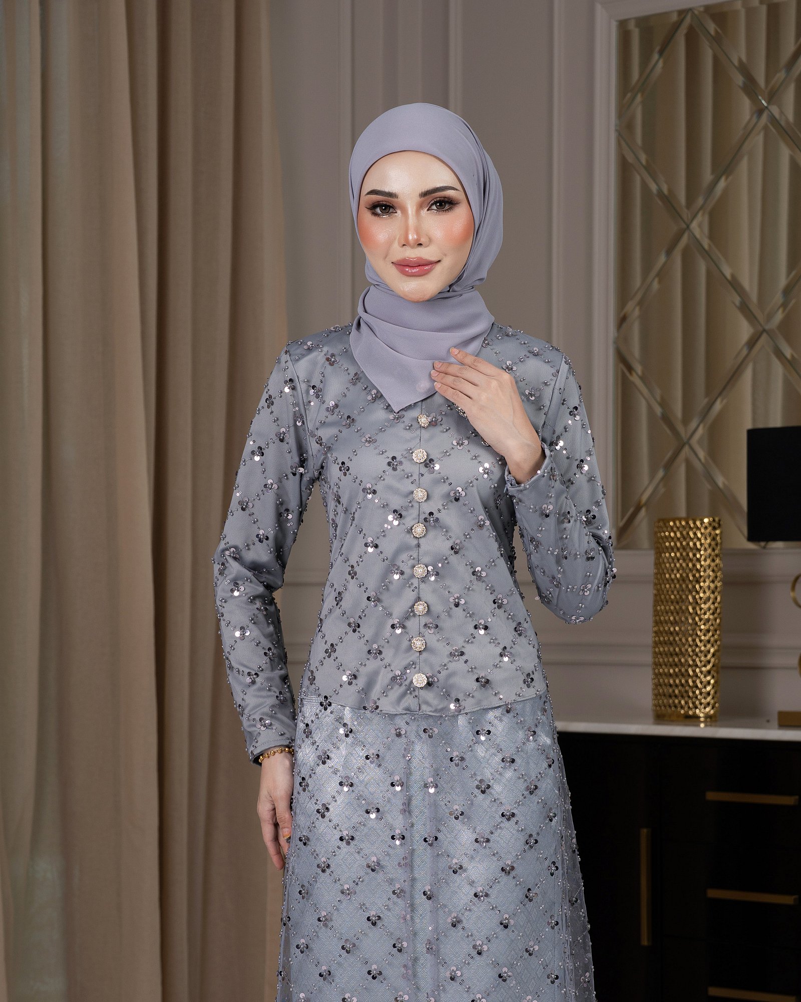LESTARI KURUNG - SILVER GREY