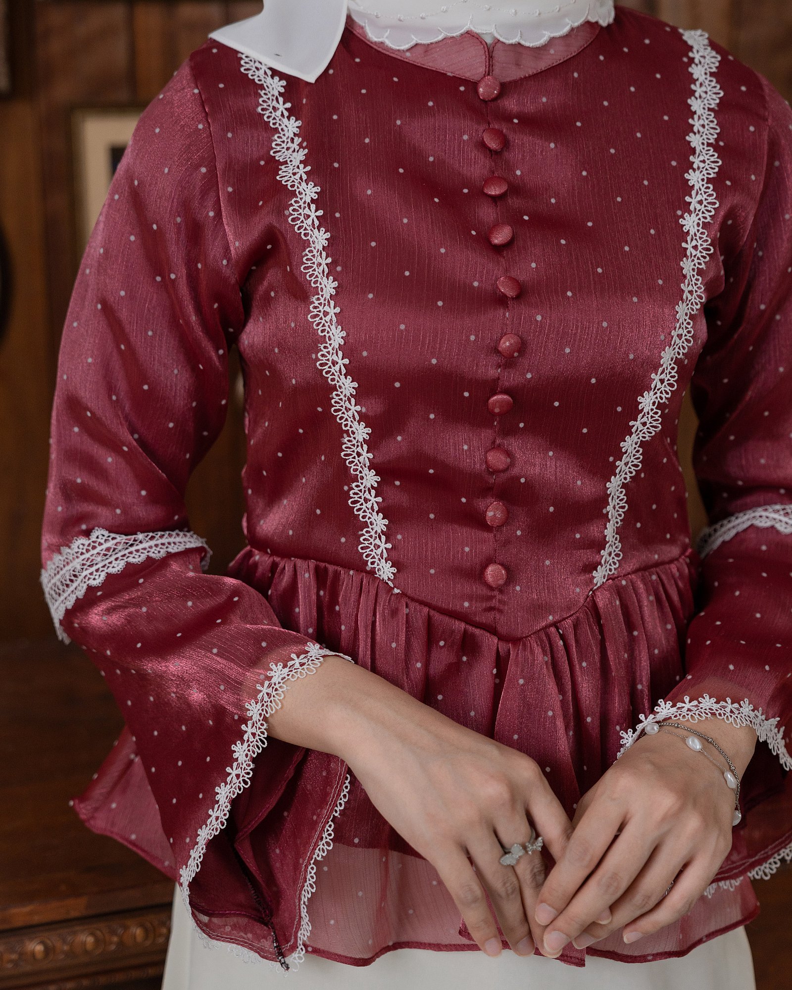 EIRA BLOUSE - VELVET MAROON