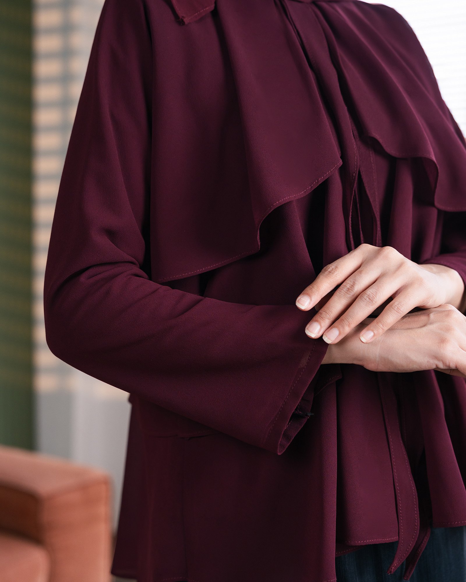 CLEO BLOUSE - BURGUNDY