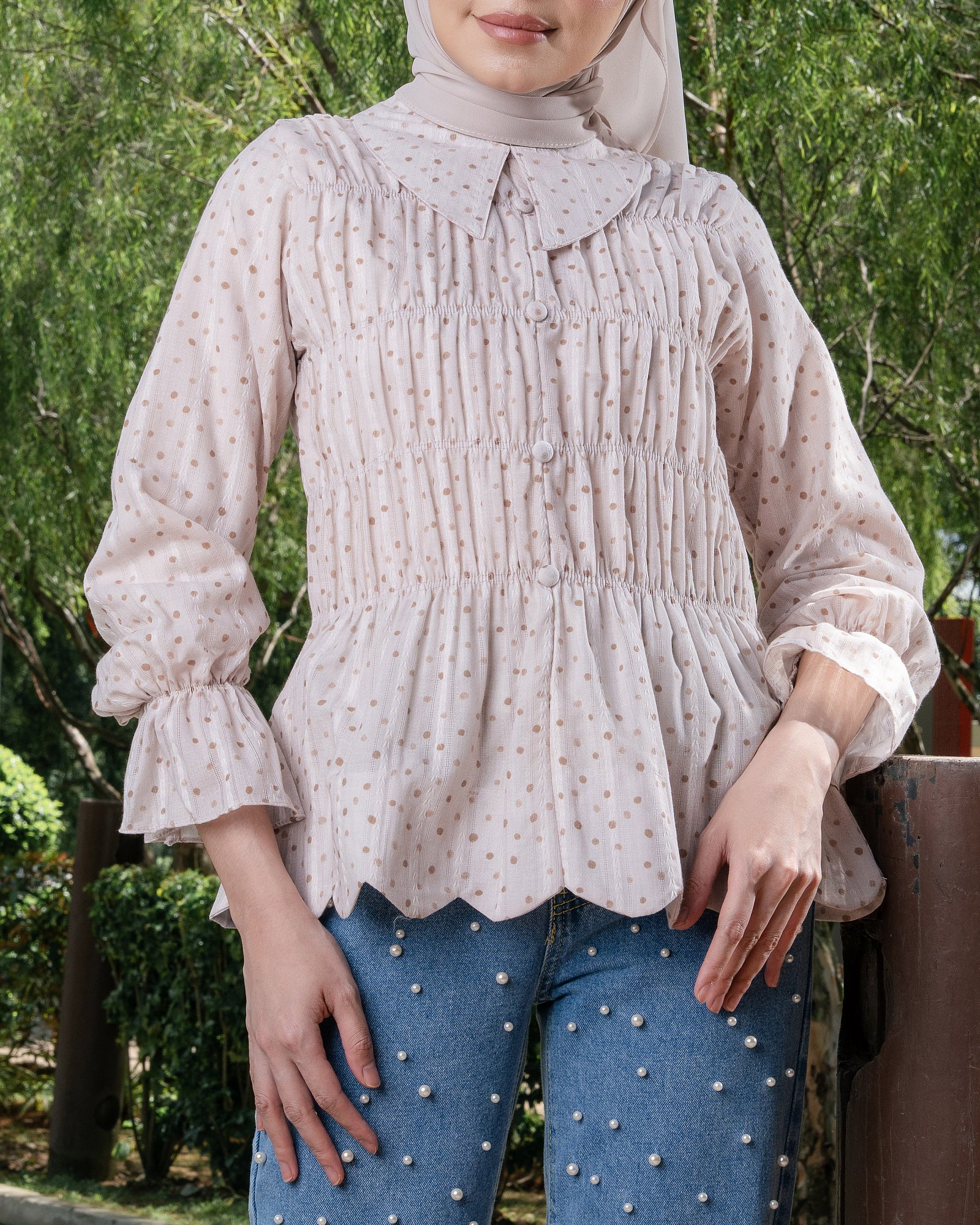 DORA BLOUSE - PEACHY BERRY