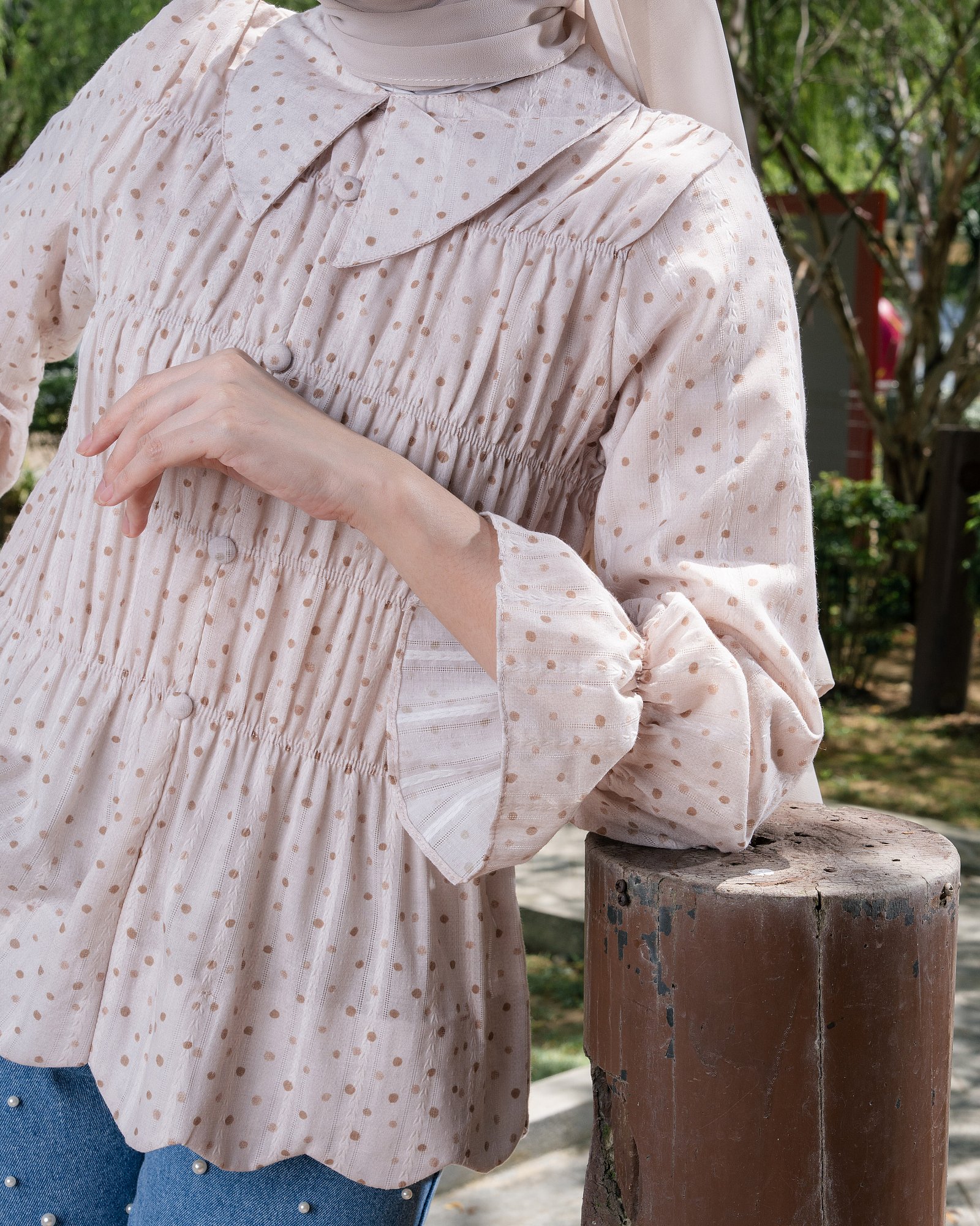 DORA BLOUSE - PEACHY BERRY