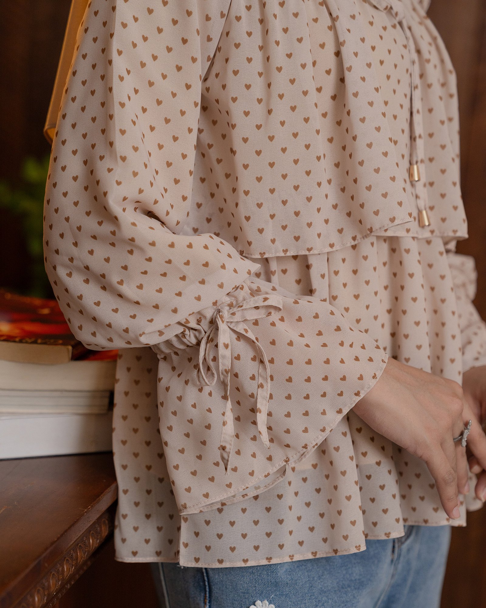 DOLLY BLOUSE - NUDE MUSTARD