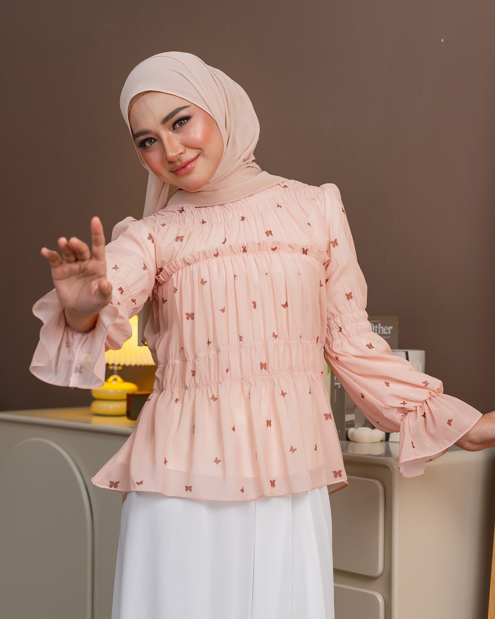 LULU BLOUSE - BLUSH CORAL