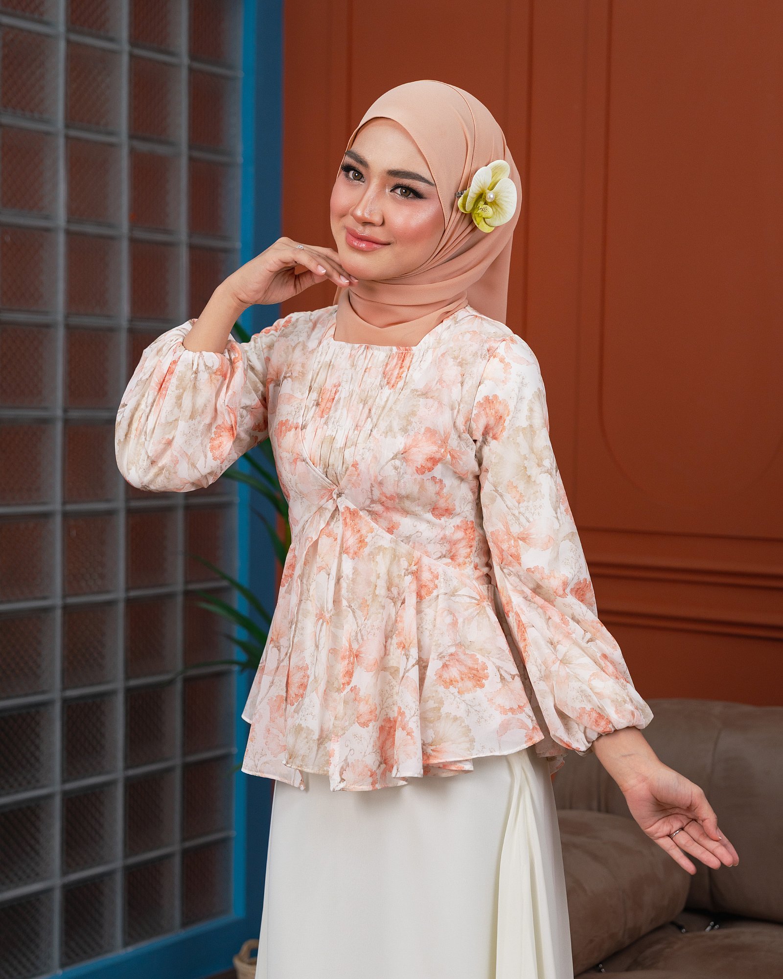 FLORA BLOUSE - SUNSET MOSSY