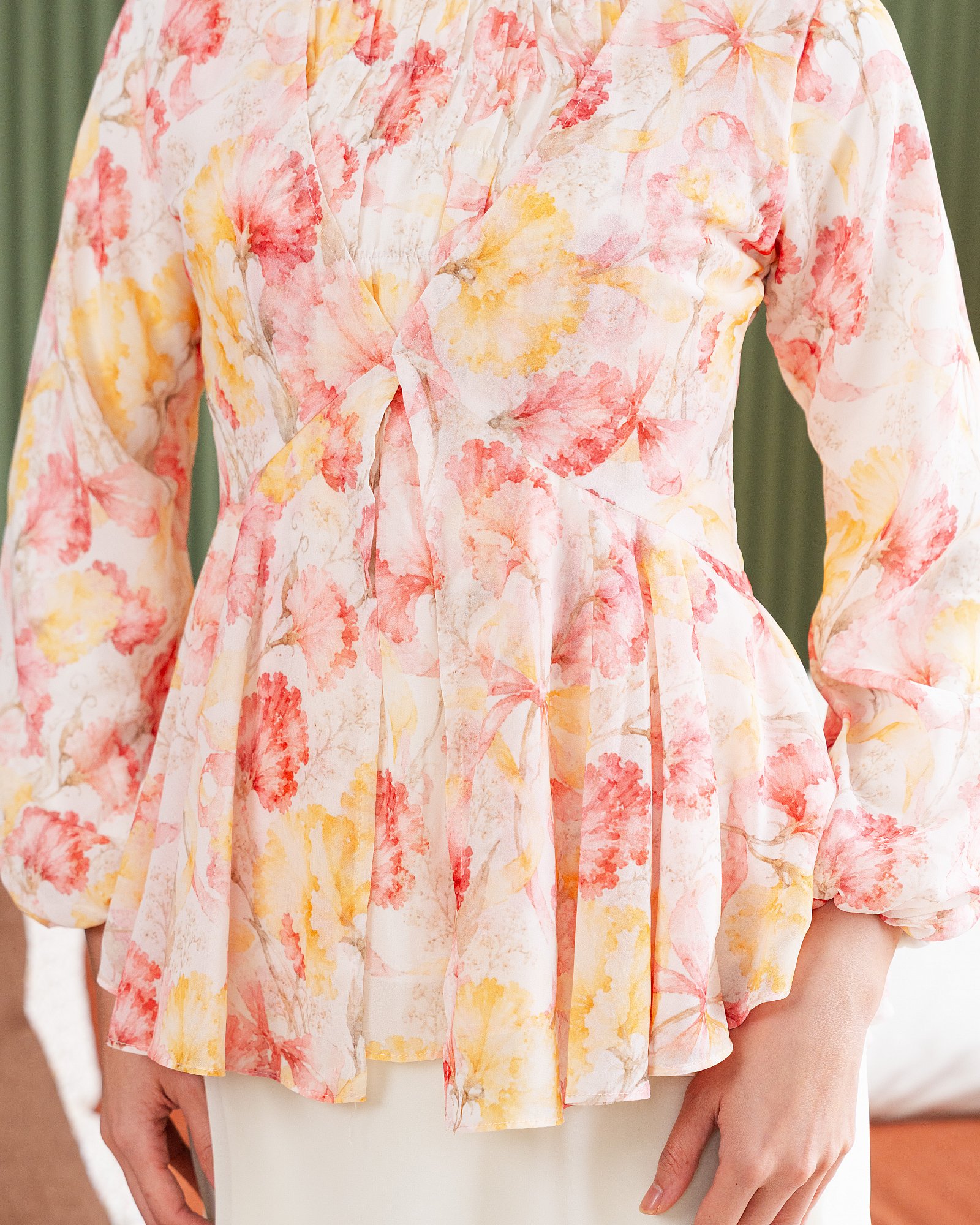 FLORA BLOUSE - GOLDEN RED