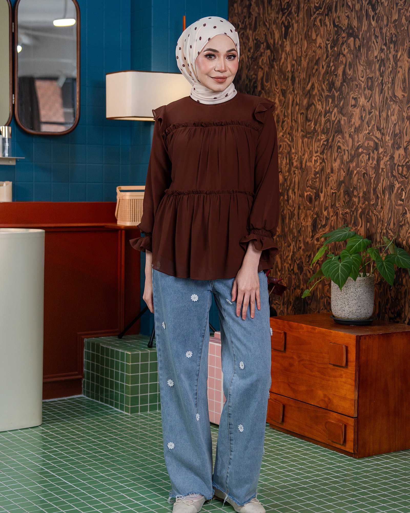 ALICE BLOUSE - RICH BROWN