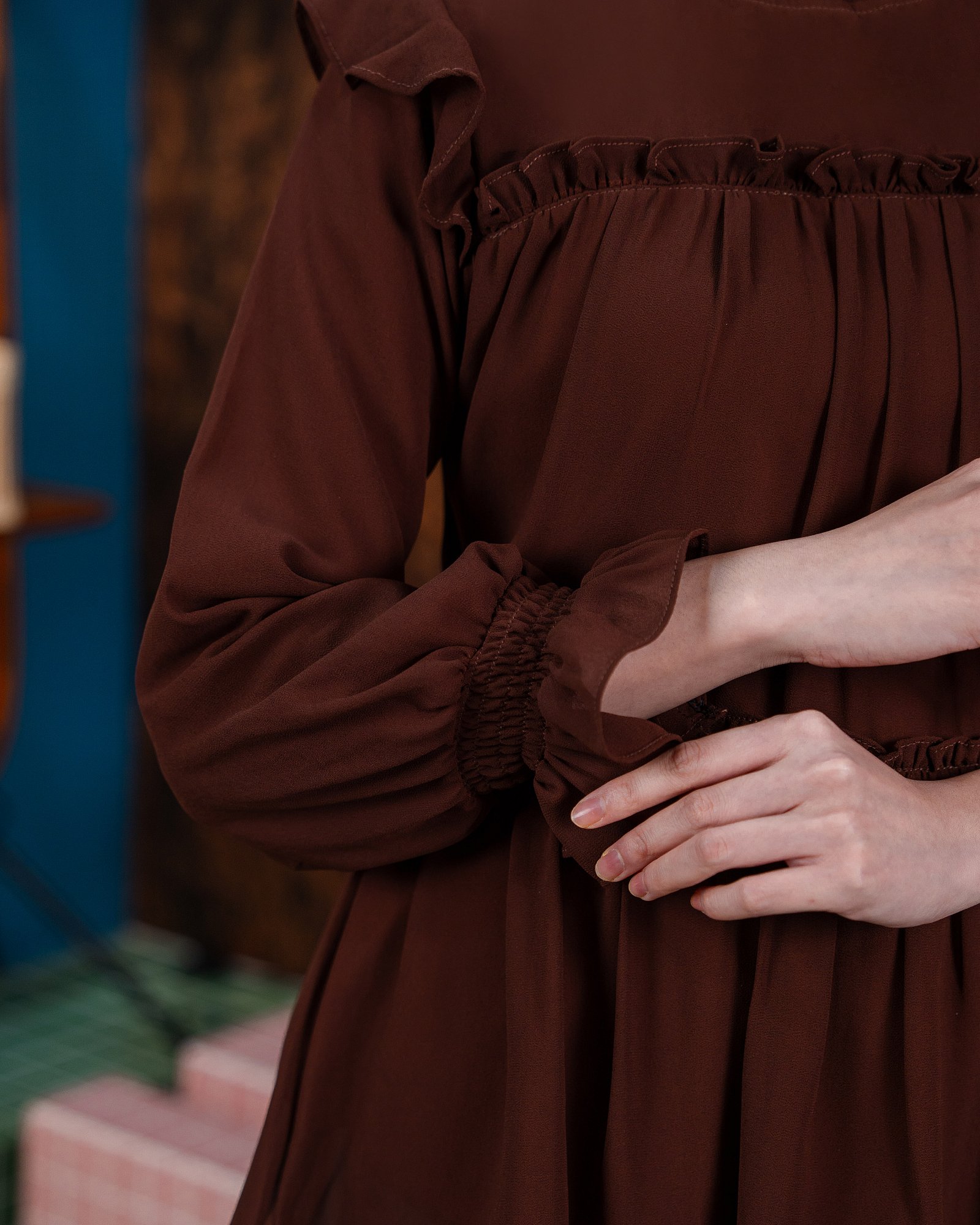 ALICE BLOUSE - RICH BROWN