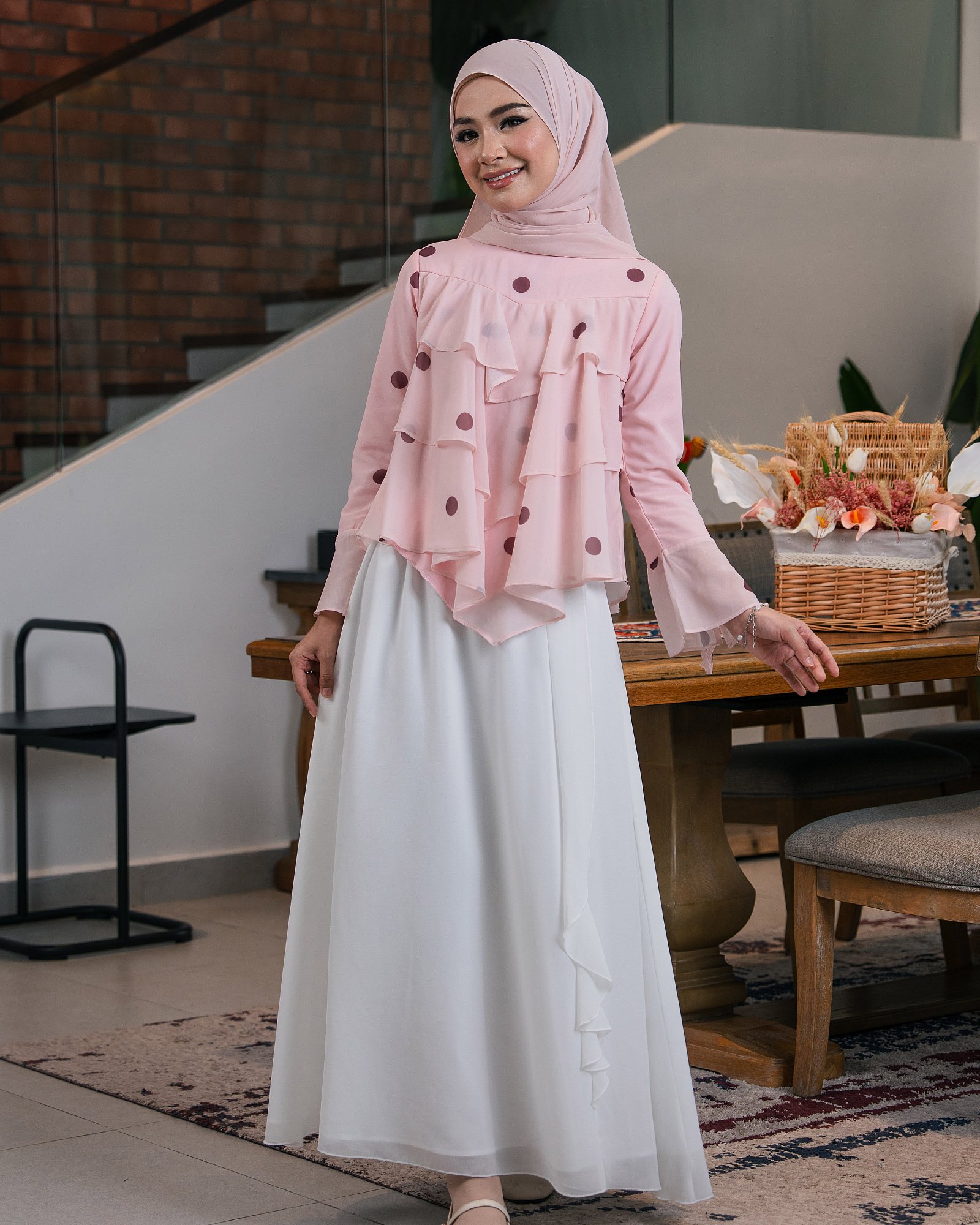 GISELLE BLOUSE - SOFT CORAL