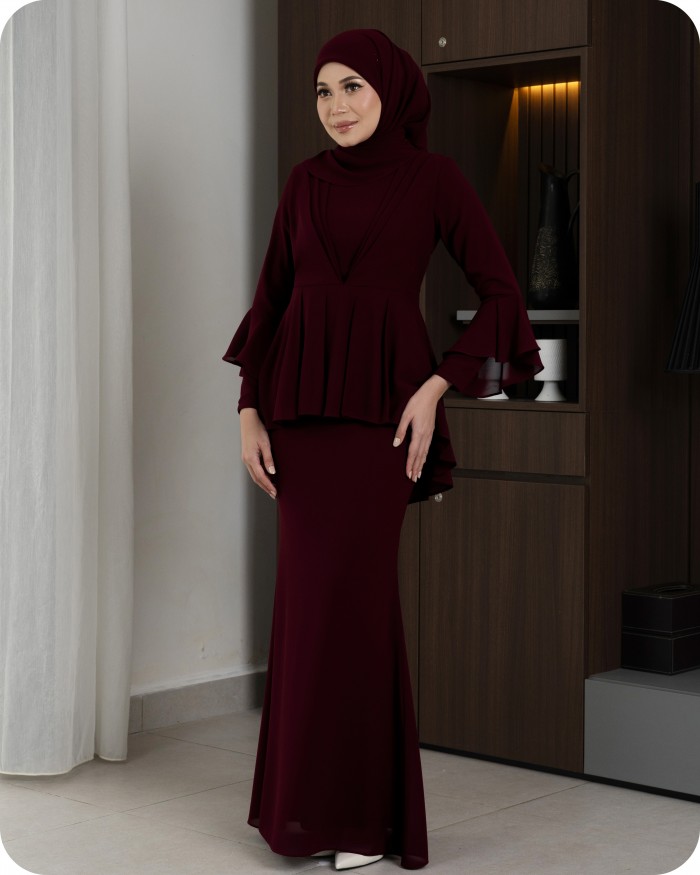 ROSY PEPLUM - BURGUNDY