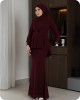 ROSY PEPLUM - DARK MAROON