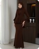 ROSY PEPLUM - RICH BROWN
