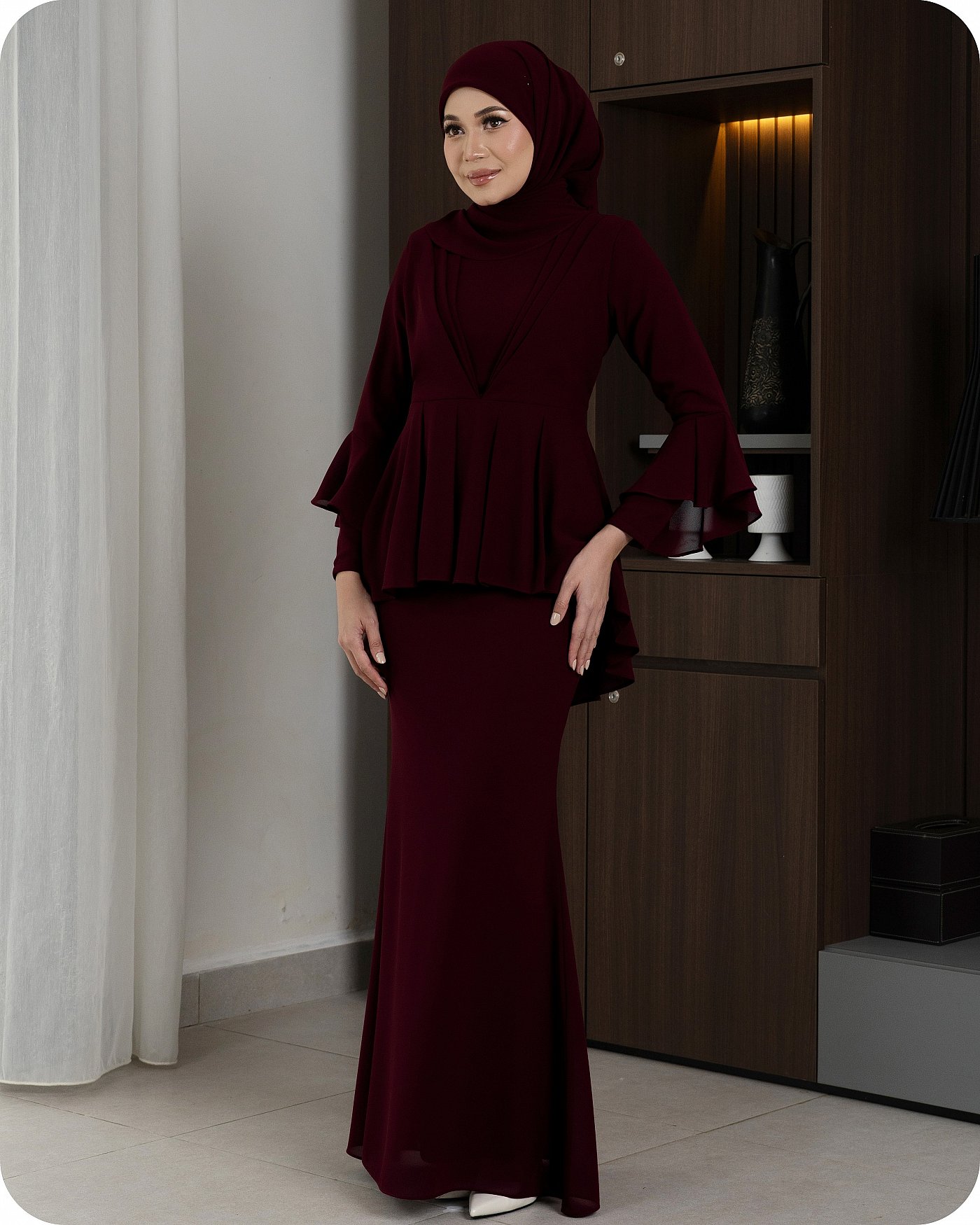 ROSY PEPLUM - BURGUNDY