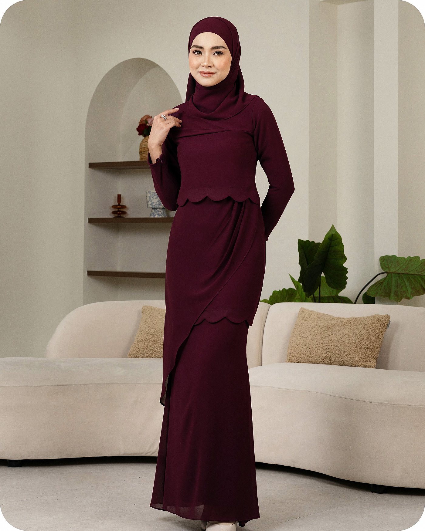 LAUREL KURUNG - BURGUNDY