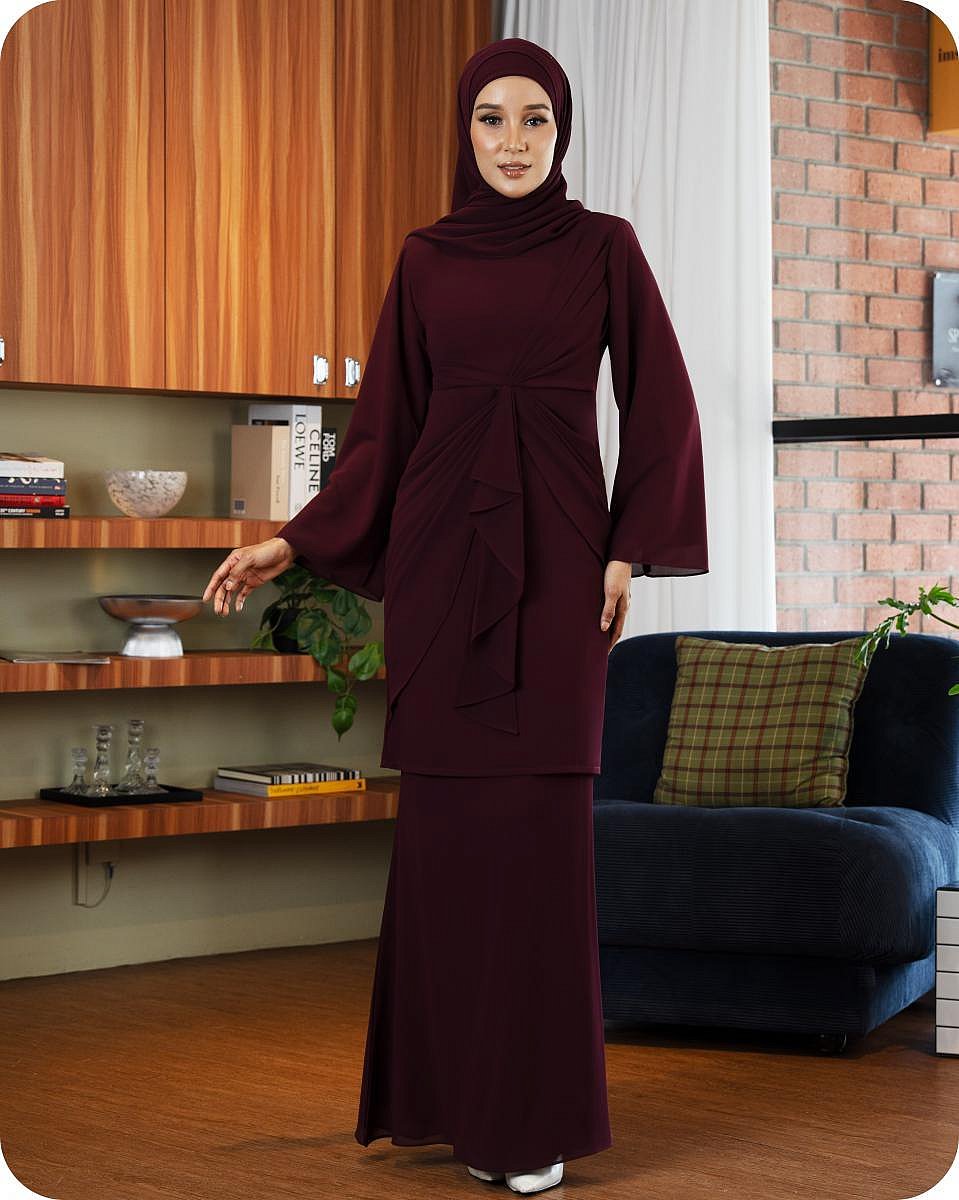 SCARLETT KURUNG - BURGUNDY