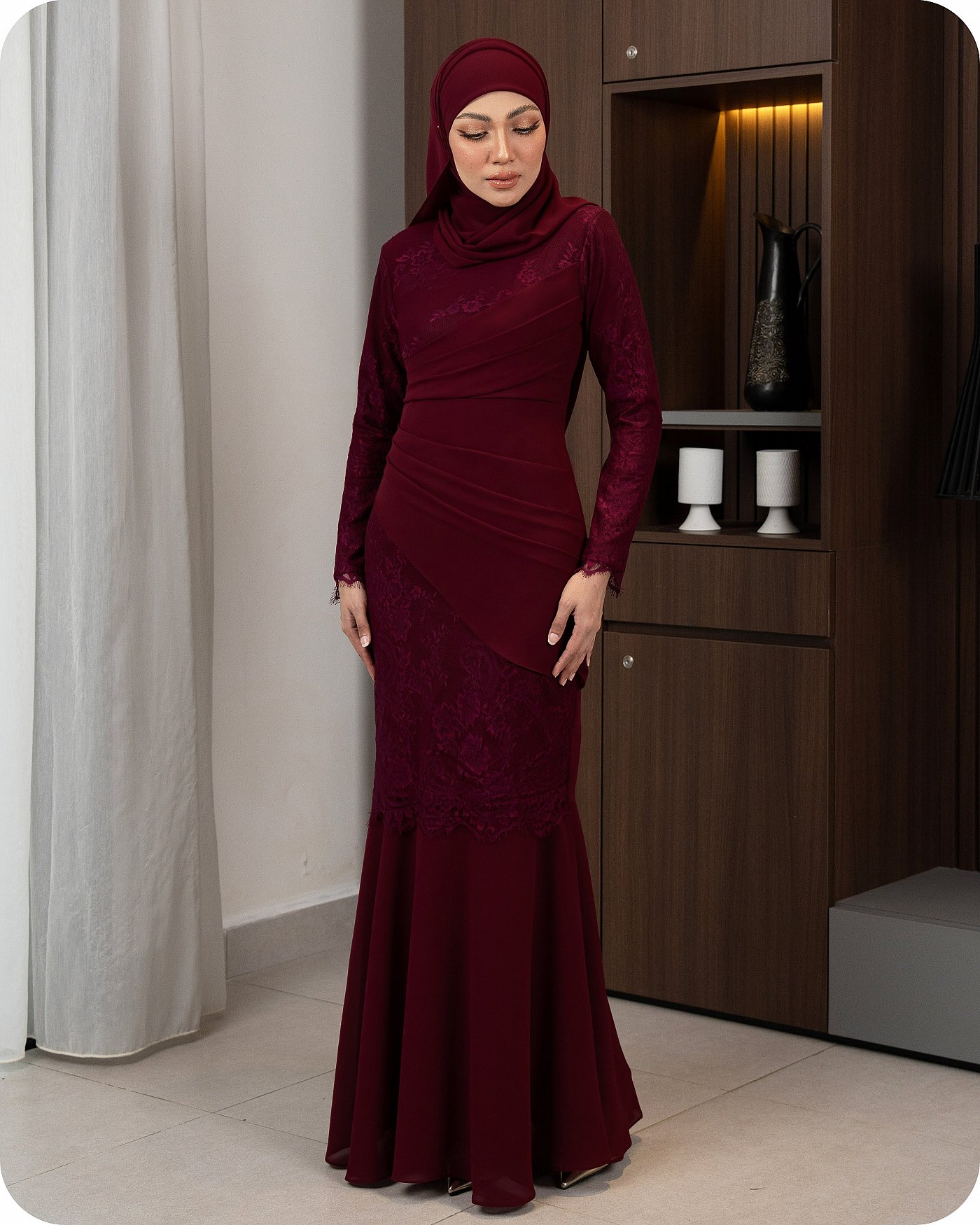 DELUNA KURUNG - DARK MAROON