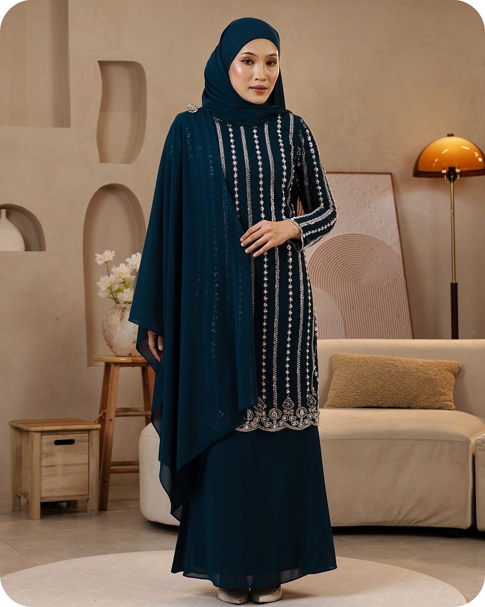 ELEANOR KURUNG - TEAL BLUE ELEANOR KURUNG - TEAL BLUE