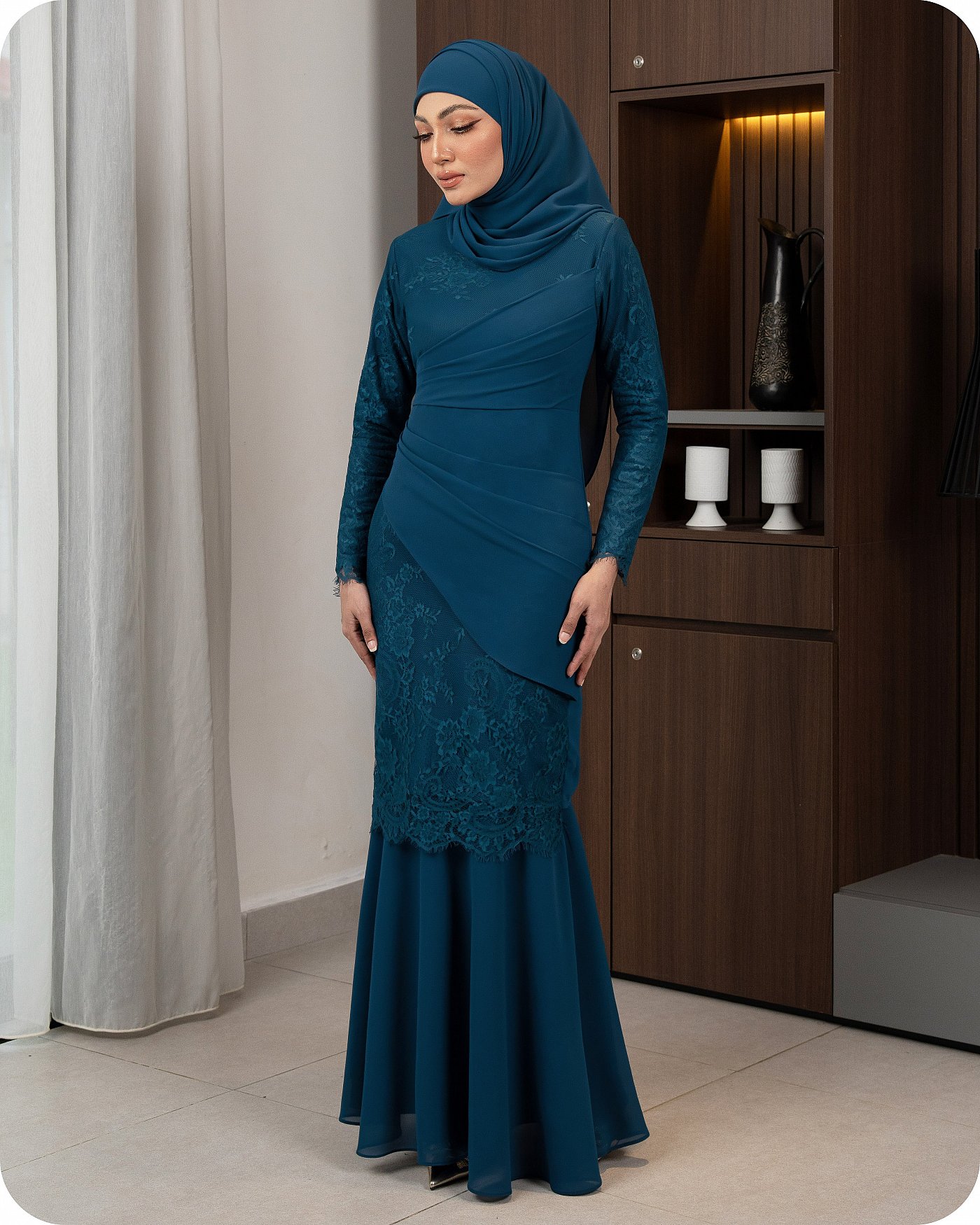DELUNA KURUNG - TEAL BLUE