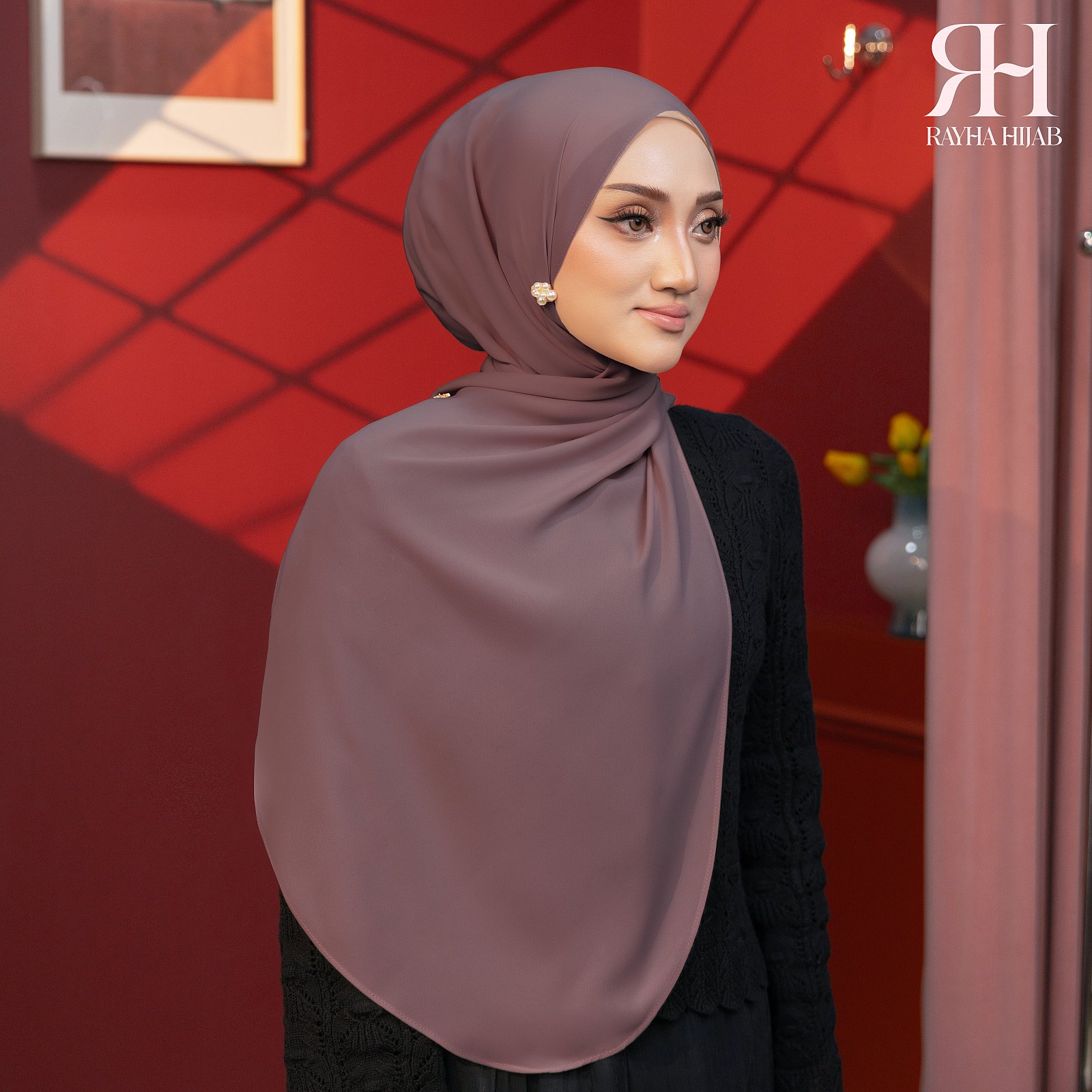 PLAIN HOODIE SHAWL - ASH MAUVE