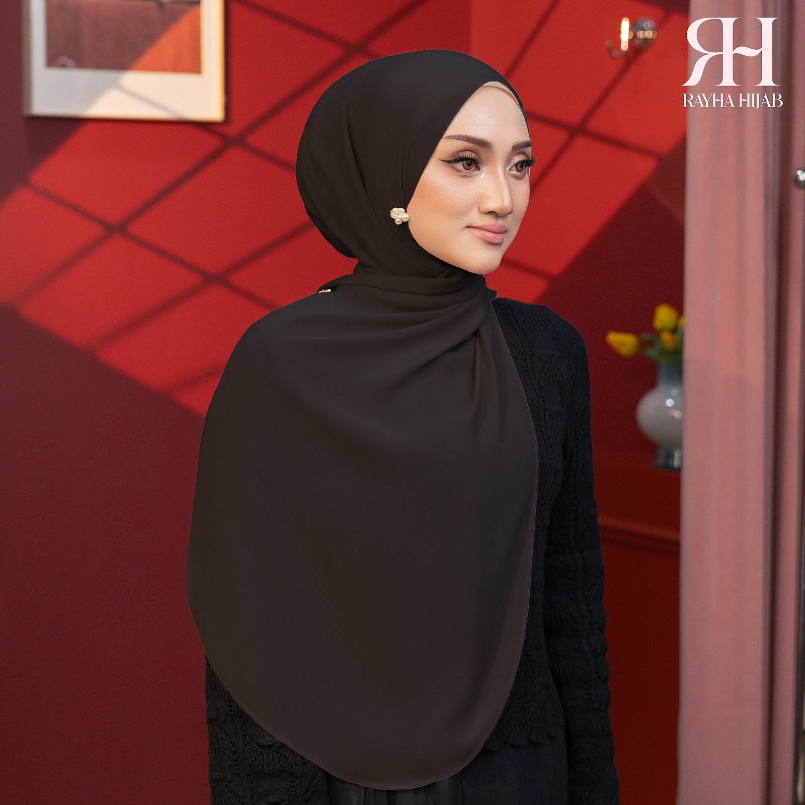 PLAIN HOODIE SHAWL - BLACK