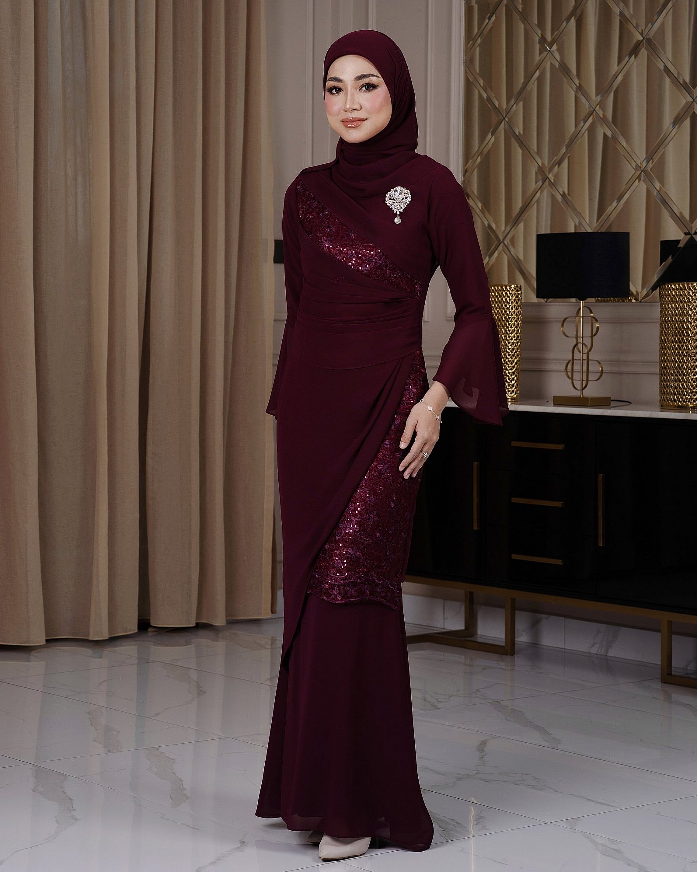 DELILA KURUNG - DARK MAROON