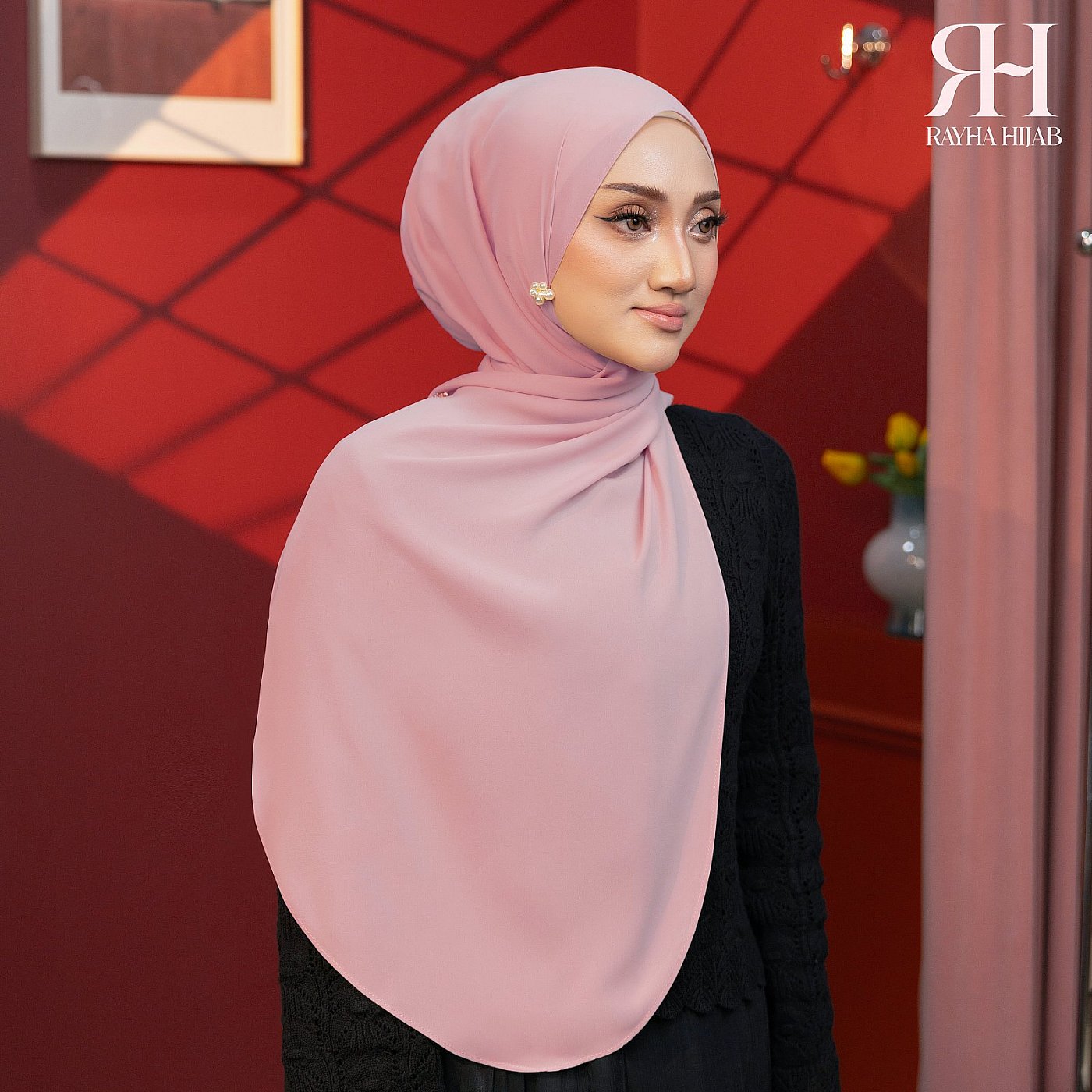 PLAIN HOODIE SHAWL - DUSTY BLUSH