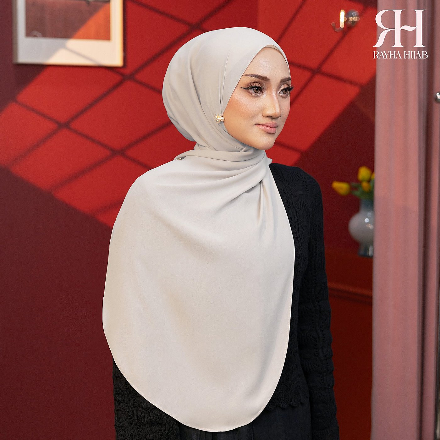 PLAIN HOODIE SHAWL - LIGHT GREY