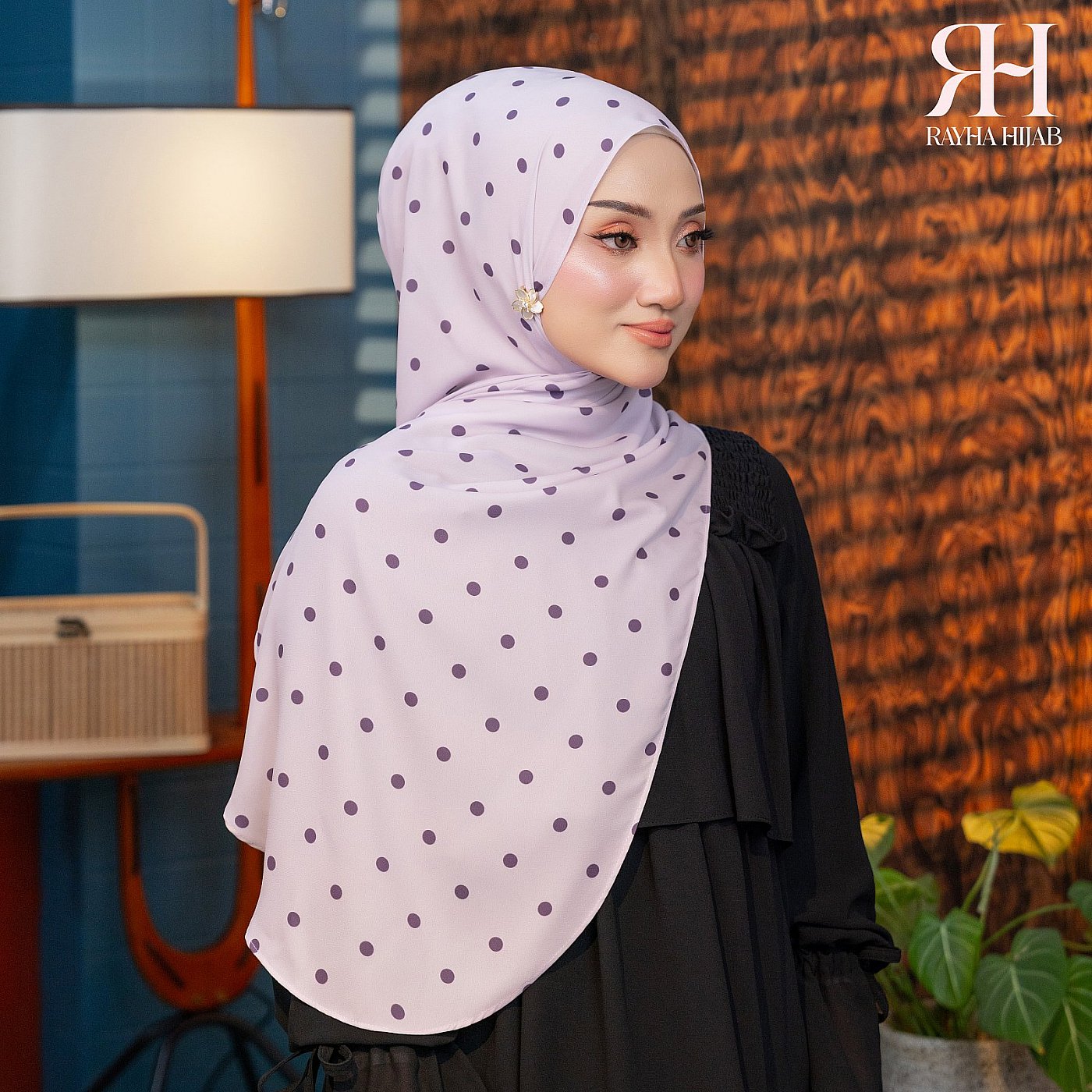 POLKADOT HOODIE SHAWL - LILAC