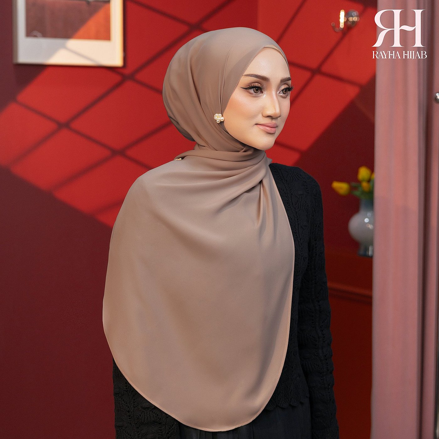 PLAIN HOODIE SHAWL - MOCHA