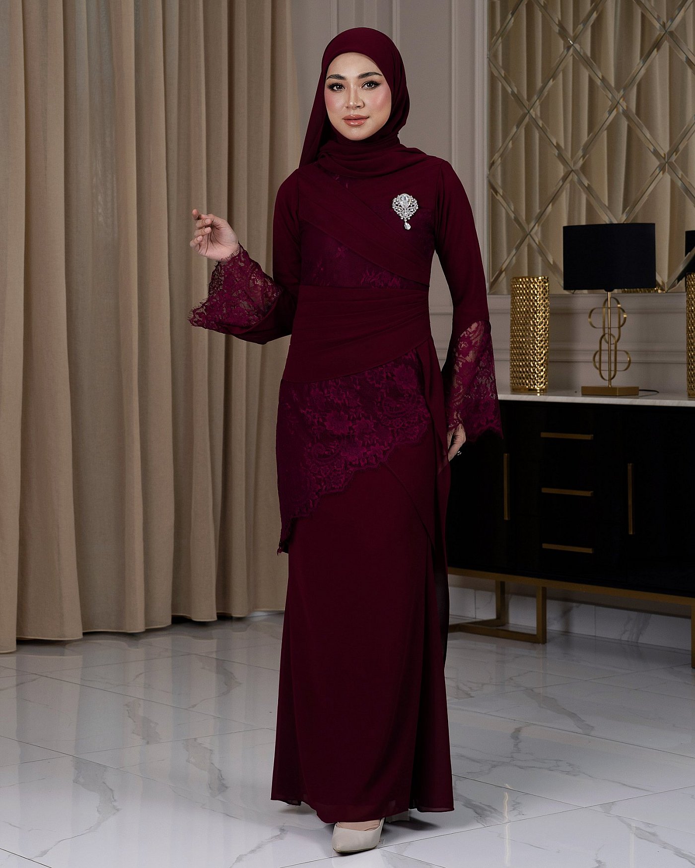 YULIENNE KURUNG - DARK MAROON