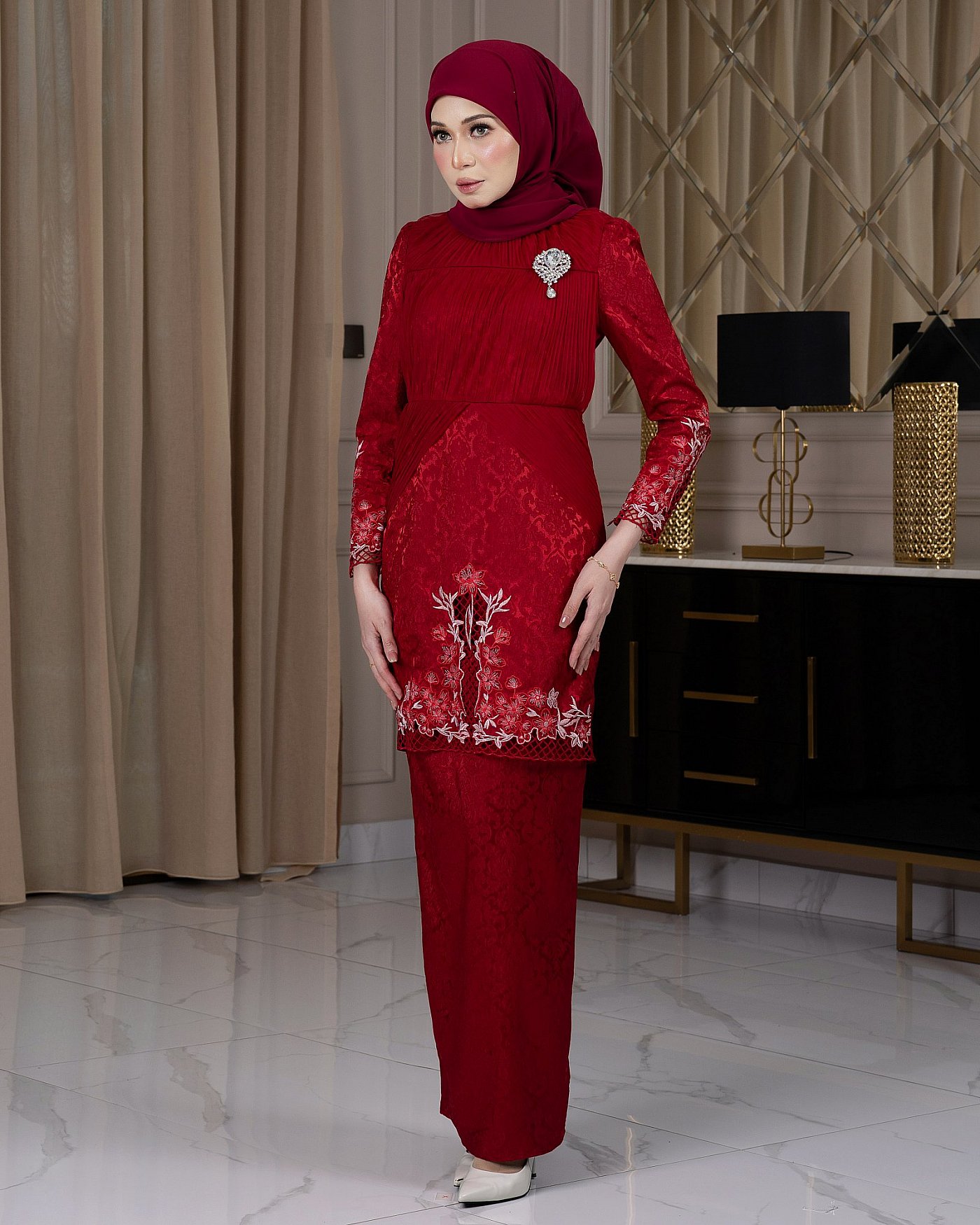 (PRE ORDER) ANASTASIA KURUNG - MAROON RED