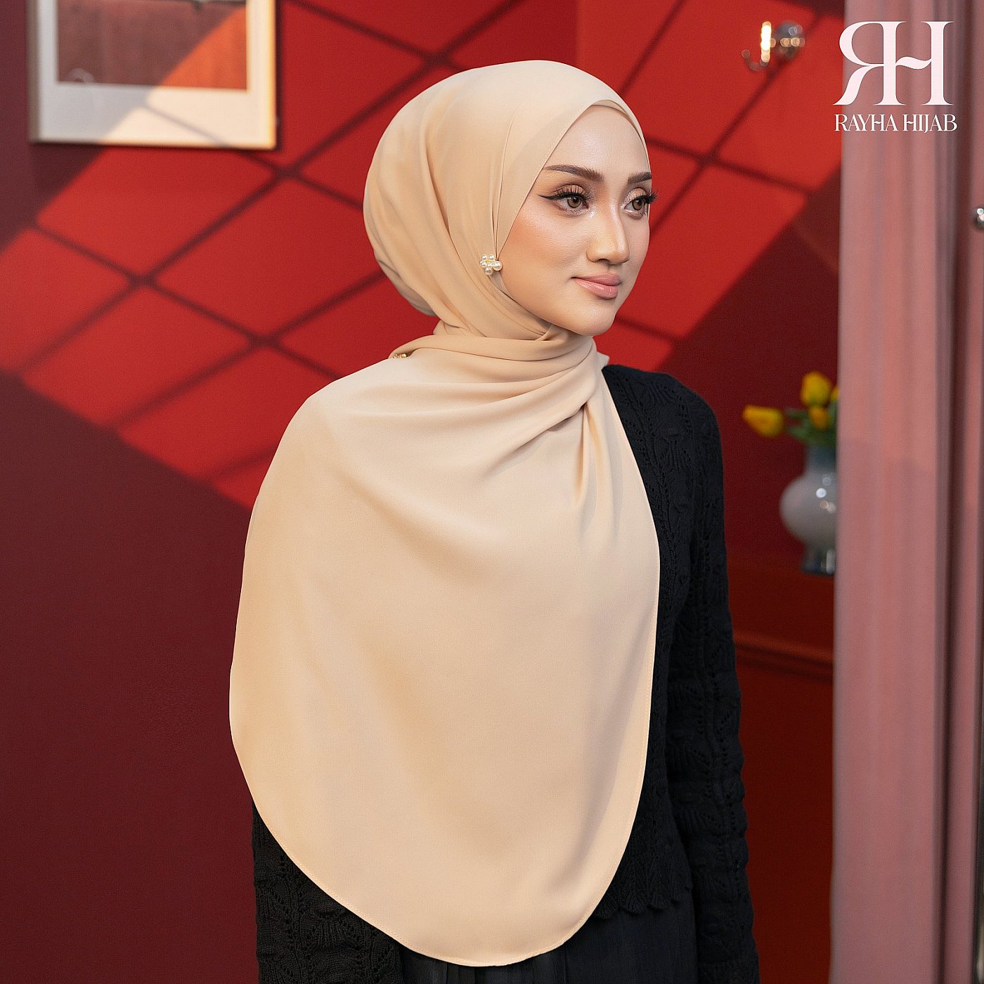 PLAIN HOODIE SHAWL - OAT BEIGE