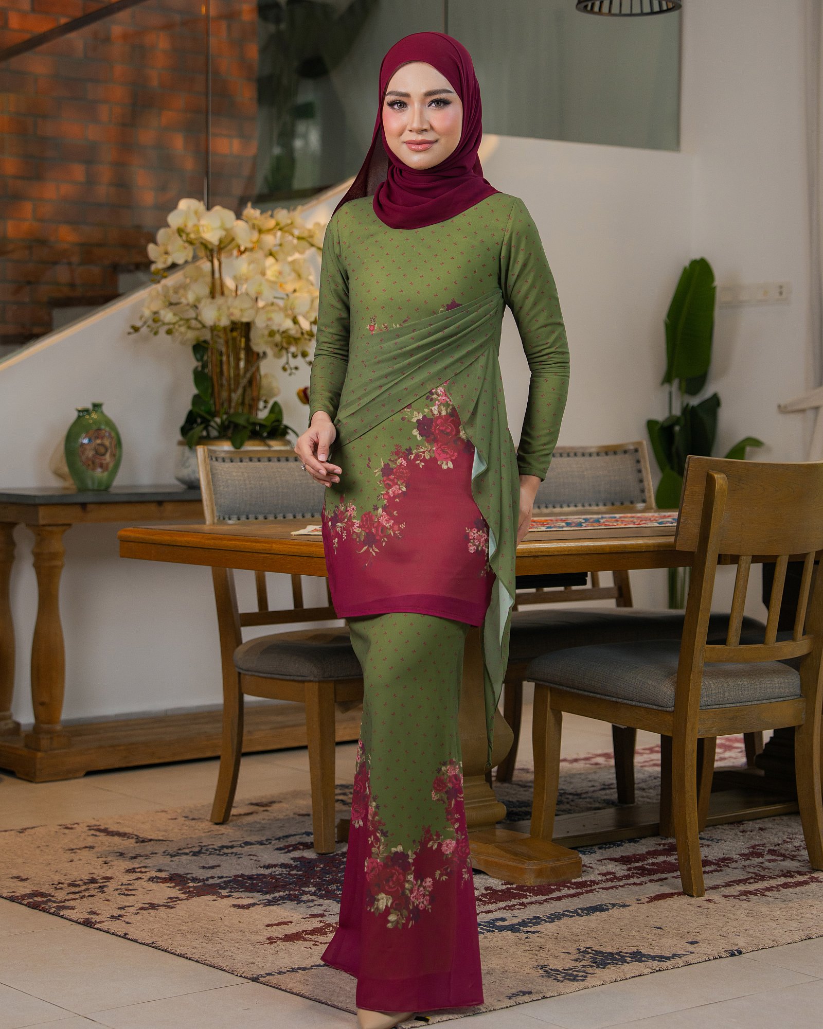 VALERIA KURUNG - OLIVE CHERRY VALERIA KURUNG - OLIVE CHERRY