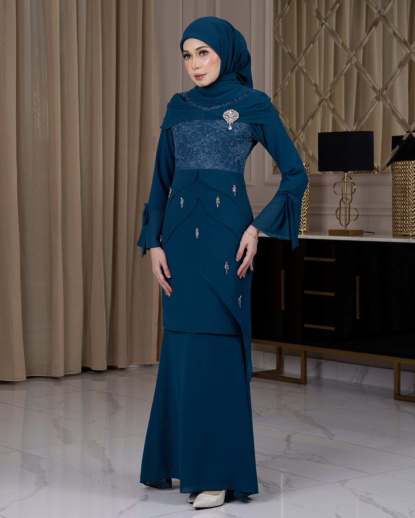 RILEY KURUNG - TEAL BLUE