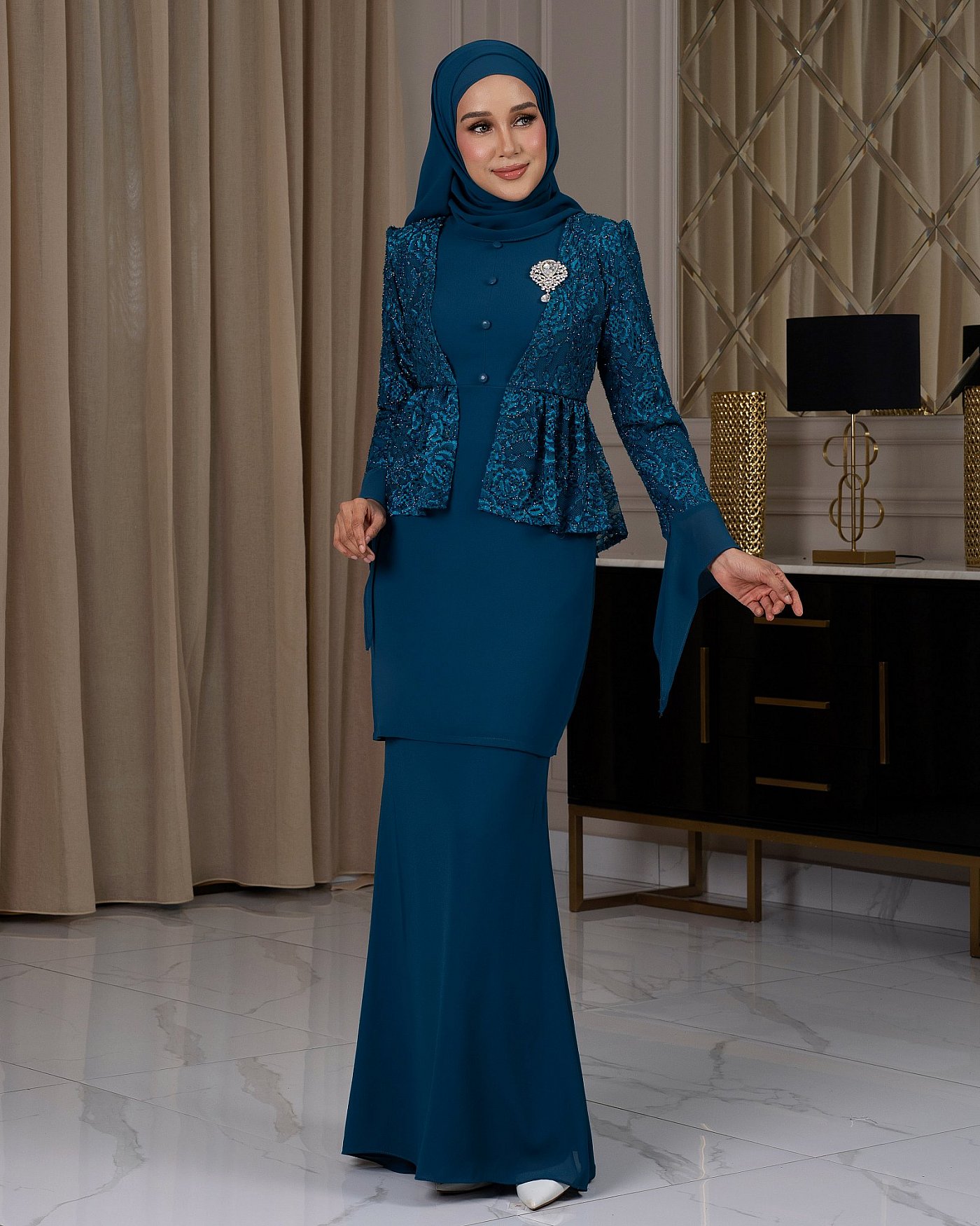 RUBY KURUNG - TEAL BLUE