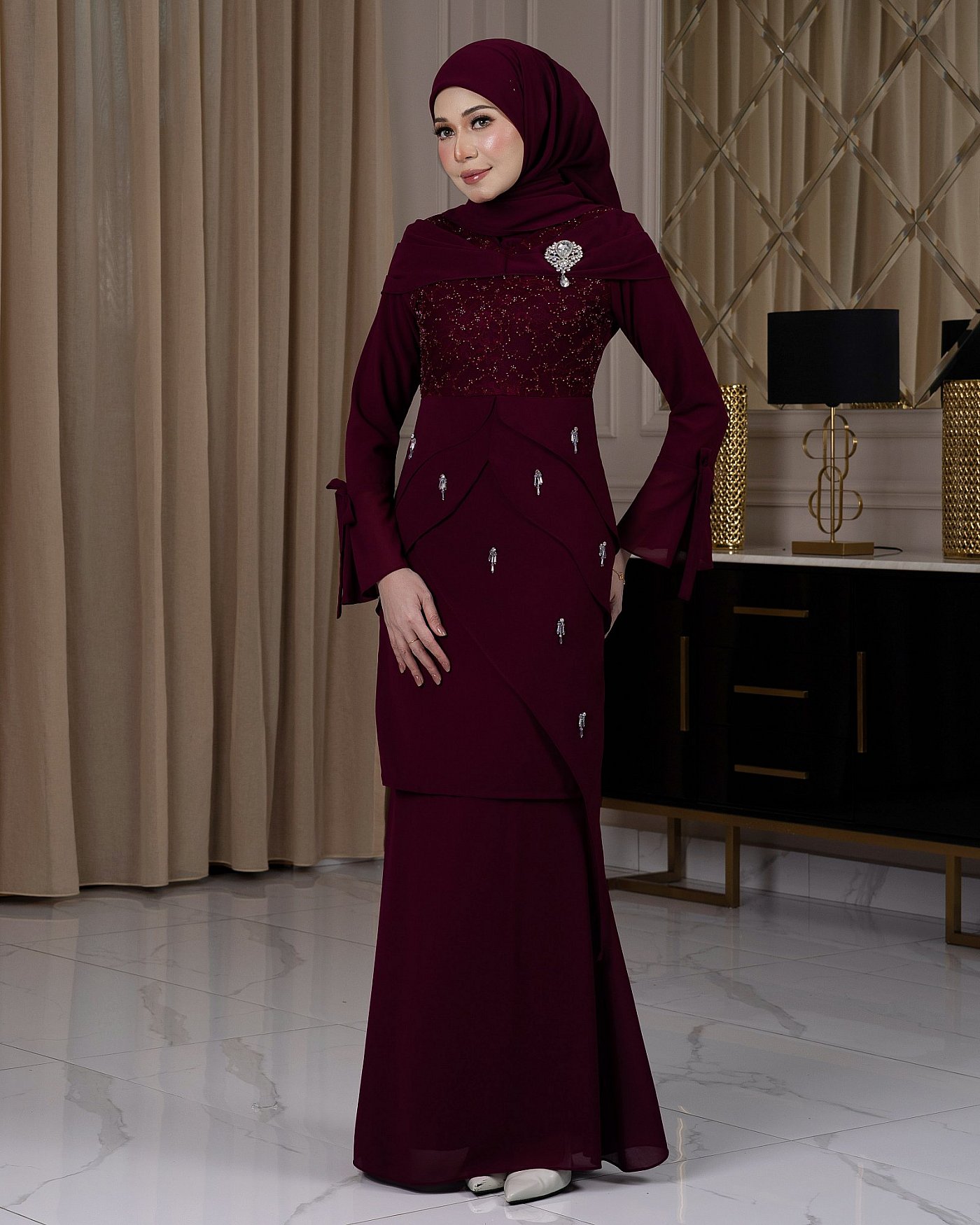 RILEY KURUNG - DARK MAROON